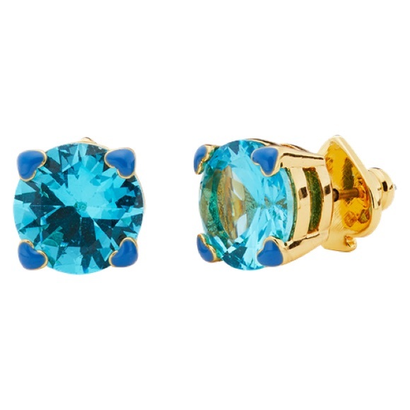 🆕 Kate Spade Heart Studs, Light Sapphire. 🩵 Brand New Never Worn. - Picture 4 of 5